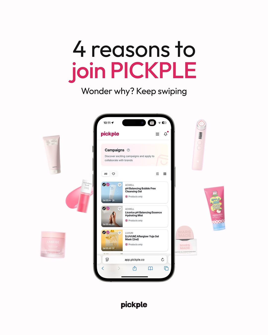Pickple instagram content